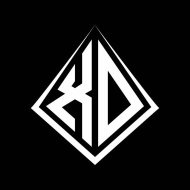 Prizma şekilli tasarım şablon ikonu modern XO logo harfleri.