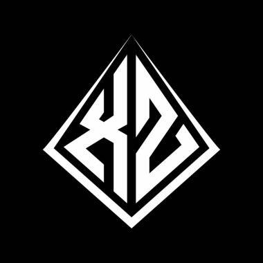 Prizma şekilli tasarım şablon ikonu modern XZ logo harfleri.
