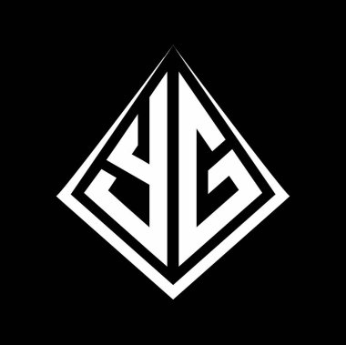 Prizma şekilli tasarım şablon ikonu olan YG logo harfleri monogram modern