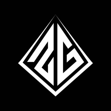 Prizma şekilli tasarım şablon ikonu olan ZG logo harfleri monogram modern