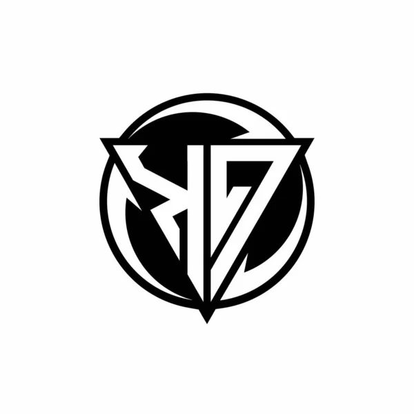 Logotyp Med Triangel Form Och Cirkel Rundad Design Mall Isolerad — Stock vektor