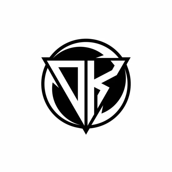 Logotyp Med Triangel Form Och Cirkel Rundad Design Mall Isolerad — Stock vektor