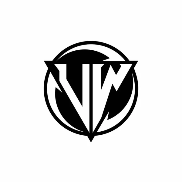 Logo Kształcie Trójkąta Okrągłym Wzorze Odizolowanym Białym Tle — Wektor stockowy