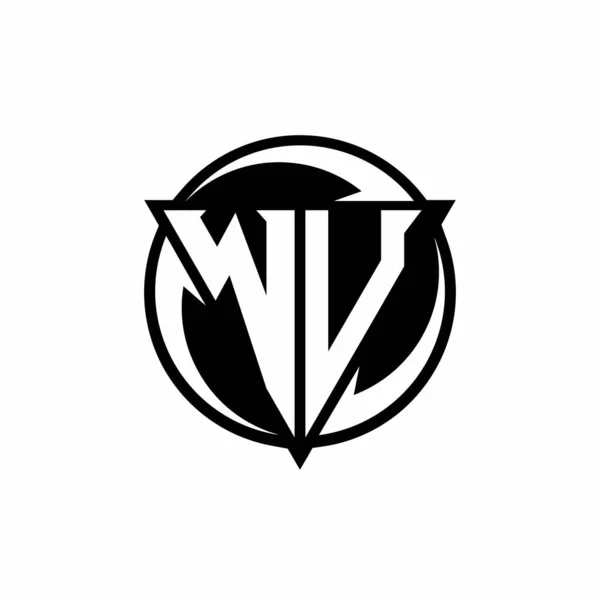 Logo Trojúhelníkovým Tvarem Kruhovým Zakulaceným Designem Šablony Izolované Bílém Pozadí — Stockový vektor