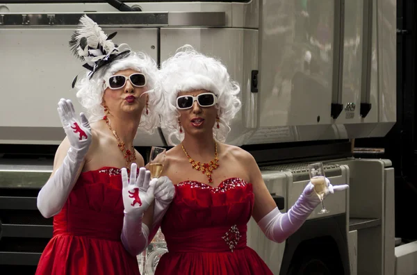 Elaborately dressed participants, during Christopher Street Day — Stock Photo, Image