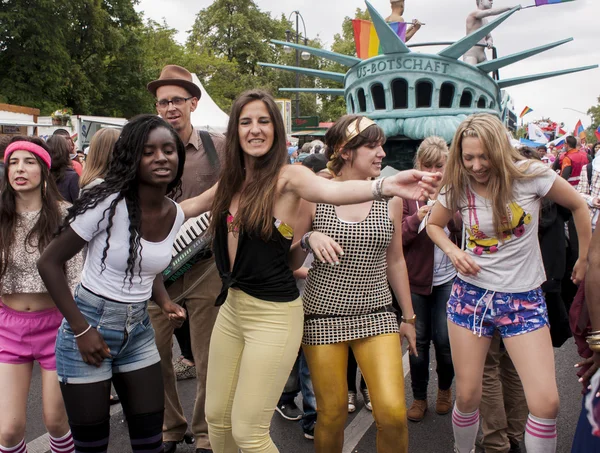 Elaborately dressed participants during Christopher Street Day P — Stock Photo, Image