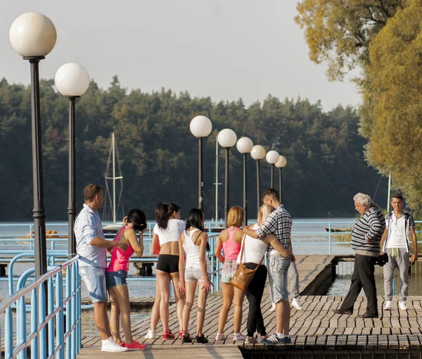 Polskie Disco zespół Jurad pracy podczas fotografowania teledysk klip — Zdjęcie stockowe