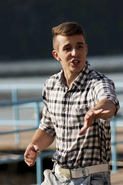 Radek Szewczyk from band Jurad, poses at his video clip