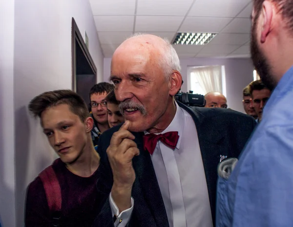 Janusz Korwin Mikke, candidate for President of the Republic Pol — Stock Photo, Image