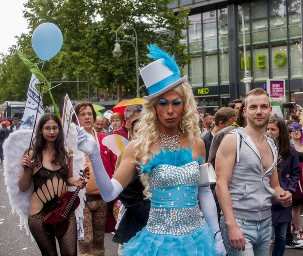 Elaborately dressed participants, during Christopher Street Day — Stock Photo, Image