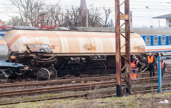 Derailed train in Poland — Stock Photo, Image