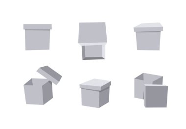 Karton Açık ve Kapalı Geri Dönüşüm Kutuları Ayarlandı. Çizgi Film Tarzı Çizim Teslimat Paketi. Düz Grafik Tasarım Yönlendirme Klip Sanatı. Vektör Koleksiyonu Beyaz Arkaplanda İzole Edildi
