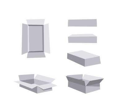 Karton Açık ve Kapalı Geri Dönüşüm Kutuları Ayarlandı. Çizgi Film Tarzı Çizim Teslimat Paketi. Düz Grafik Tasarım Yönlendirme Klip Sanatı. Vektör Koleksiyonu Beyaz Arkaplanda İzole Edildi