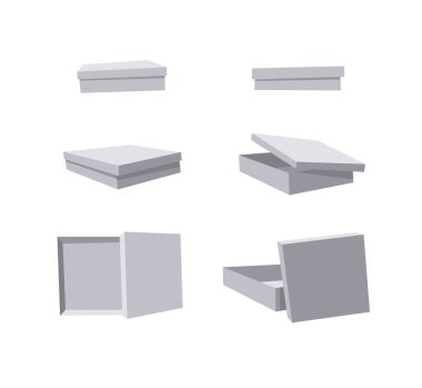 Karton Açık ve Kapalı Geri Dönüşüm Kutuları Ayarlandı. Çizgi Film Tarzı Çizim Teslimat Paketi. Düz Grafik Tasarım Yönlendirme Klip Sanatı. Vektör Koleksiyonu Beyaz Arkaplanda İzole Edildi