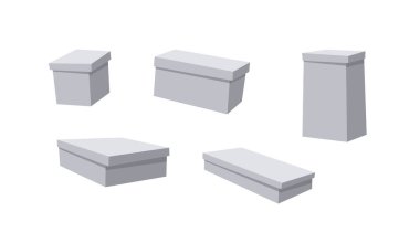 Karton Açık ve Kapalı Geri Dönüşüm Kutuları Ayarlandı. Çizgi Film Tarzı Çizim Teslimat Paketi. Düz Grafik Tasarım Yönlendirme Klip Sanatı. Vektör Koleksiyonu Beyaz Arkaplanda İzole Edildi