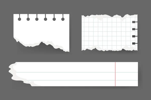 Vector Illustration Clip Art Scraps Papers Σετ Από Σημειωματάρια Σκισμένη — Διανυσματικό Αρχείο