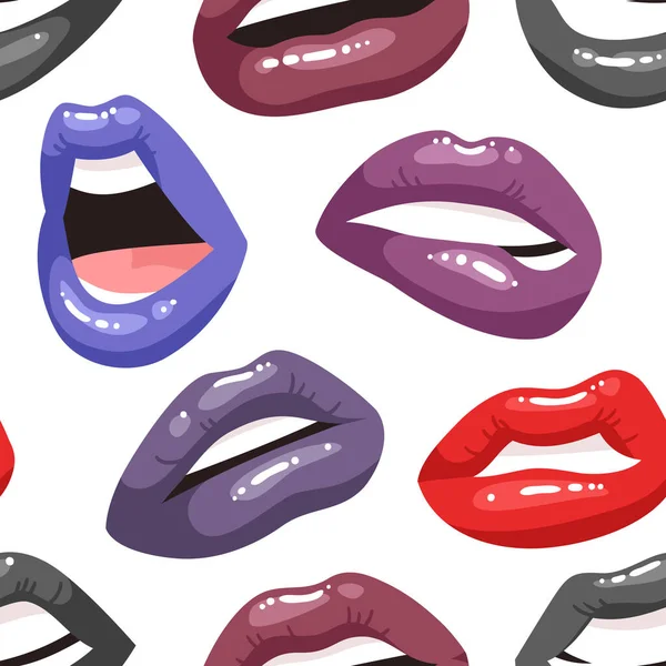Lábios Femininos Sexy Com Batom Cor Escura Gothic Vector Moda — Vetor de Stock