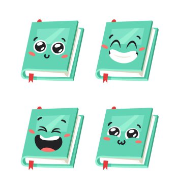 Öğrenci emojisi için çizgi roman çizimi. El çizimi duygusal okul kitabı objesi. Gerçek Vektör illüstrasyon karakteri. Yaratıcı sanat çalışmaları 