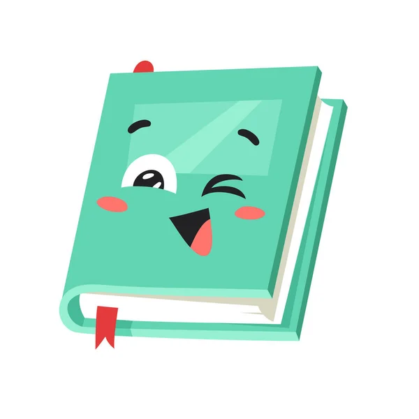 Cartoon Set Dessin Livre Pour Emoji Étudiant Objet Scolaire Émotionnel — Image vectorielle