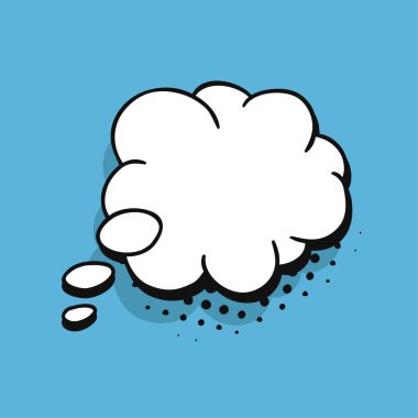 Mesajsız pop sanatının konuşma baloncukları. Çerçevelerin çizgi film tarzı vektör koleksiyonu. Mavi arkaplanda çizgi roman illüstrasyonu