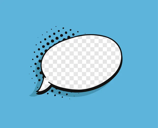 Pop Art Speech Bubble Text Transparent Background Cartoon Style Vector — Stock Vector