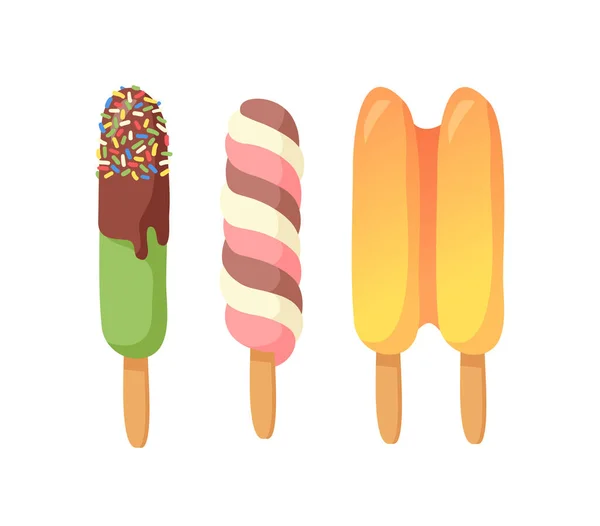 ハンド ドロー アイスクリーム ベクトル芸術的ドローイング 夏のイラスト Sweet Fast Food — ストックベクタ