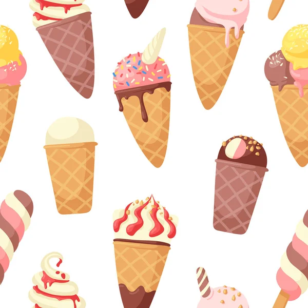 Ручной Рисунок Векторного Мороженого Летняя Иллюстрация Сладкий Фаст Фуд — стоковый вектор