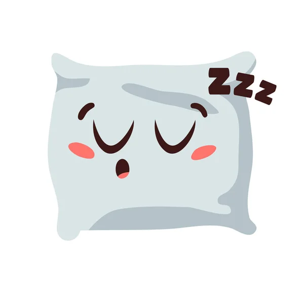 Emoji Almohada Divertida Dibujada Mano Personaje Dibujos Animados Elemento Durmiente — Vector de stock