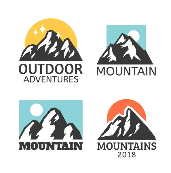 Handgezeichneter Berg Isoliert Vector Illustration Ski Resort Logo Zeichnung Camping — Stockvektor