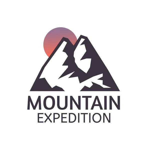 손으로 고립되어 Vector Illustration Ski Resort Logo 우림의 풍경을 — 스톡 벡터