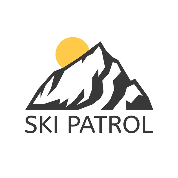 손으로 고립되어 Vector Illustration Ski Resort Logo 우림의 풍경을 — 스톡 벡터