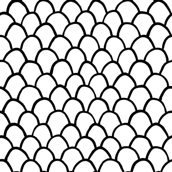 Handgetekend Squama Naadloos Patroon Vector Illustratie Schalen Doodle Texture Surface — Stockvector