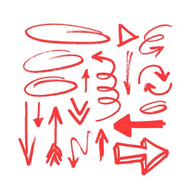 Vektör sanat illüstrasyonu grunge okları. Tasarım için el çizimi nesneler. Soyut fırça çizimi