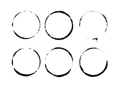 Vektör kabı izleri ve leke koleksiyonu. Siyah ve beyaz içki lekeleri izole edilmiş. Sıçrama ve lekeleme konsepti grunge tasarımı