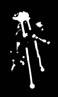 El çizimi siyah boya damlası. Siyah-beyaz Soyut Fırça Arkaplanı. Grunge Vektör İllüstrasyonu