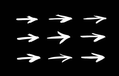 Vektör sanat illüstrasyonu grunge okları. Tasarım için el çizimi nesneler. Soyut fırça çizimi