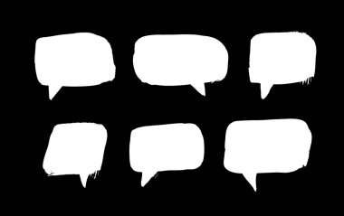 Vektör sanat illüstrasyonu grunge konuşma balonları. Tasarım için el çizimi nesneler. Soyut fırça çizimi. 