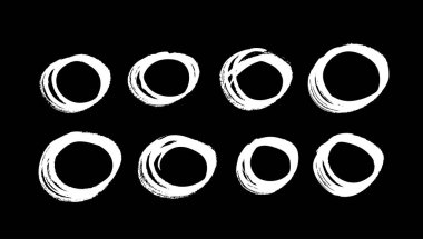 Vektör sanat illüstrasyonu grunge çemberi. Tasarım için el çizimi nesneler. Soyut fırça çizimi