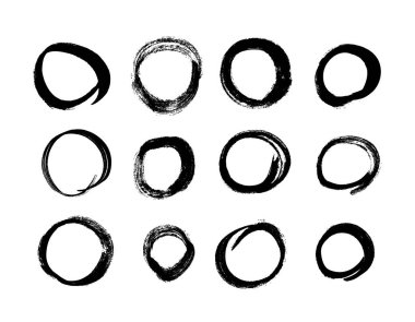 Vektör sanat illüstrasyonu grunge çemberi. Tasarım için el çizimi nesneler. Soyut fırça çizimi