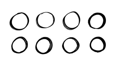 Vektör sanat illüstrasyonu grunge çemberi. Tasarım için el çizimi nesneler. Soyut fırça çizimi