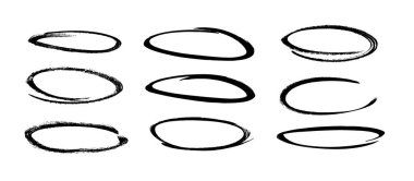 Vektör sanat illüstrasyonu grunge çemberi. Tasarım için el çizimi nesneler. Soyut fırça çizimi