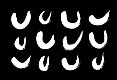 Çizim seti siyah beyaz leke. El çizimi soyut illüstrasyon grunge elementleri. Tasarım için vektör soyut nesneler 