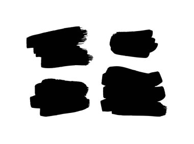 Siyah beyaz karelerden oluşan bir çizim seti. El çizimi soyut illüstrasyon grunge elementleri. Tasarım için vektör soyut nesneler 