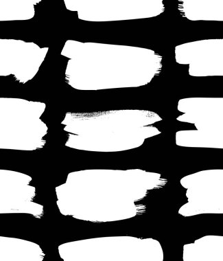 Boya, kusursuz siyah beyaz lekeler çiziyor. El çizimi soyut illüstrasyon grunge elementleri. Tasarım için vektör soyut nesneler 