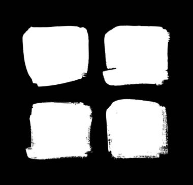 Siyah beyaz karelerden oluşan bir çizim seti. El çizimi soyut illüstrasyon grunge elementleri. Tasarım için vektör soyut nesneler 