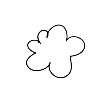 Beyaz arka planda sanat tarzında bir dizi komik bulut. El çizimi karikatür gökyüzü. Yaratıcı çalışma. Gerçek vektör çizimi