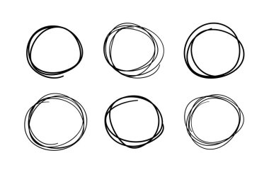 Tasarım için el çizimi nesneler. Siyah Vektör şeffaf arkaplanda daireler çiziyor. Soyut çizim. Sanatsal çizim grunge elementleri