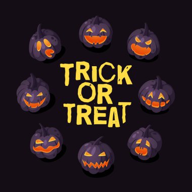 Çizgi film karakteri Jack-o-fener. El yapımı Cadılar Bayramı sebzesi. Sonbahar Vektörü taze çiziyor