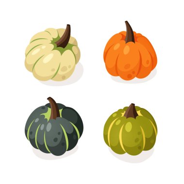 Karikatür Balkabağı Baharat Sezonu İmajı. El yapımı stil sebze. Vektör taze organik gıda çekiyor. Yaz illüstrasyonunda meyve püresi veya turta için vejetaryen malzemeler
