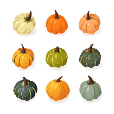 Karikatür Balkabağı Baharat Sezonu İmajı. El yapımı stil sebze. Vektör taze organik gıda çekiyor. Yaz illüstrasyonunda meyve püresi veya turta için vejetaryen malzemeler